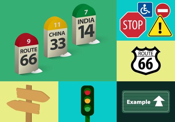 Traffic Signals Vector Illustrations