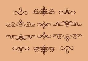 Scrollwork Set on Tan Background vector