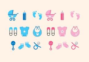Baby Shower Icons Girl and Boy vector