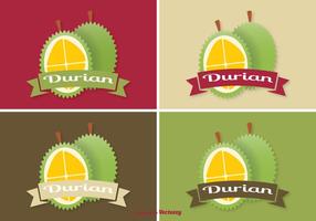 Conjunto de etiquetas Durian vector