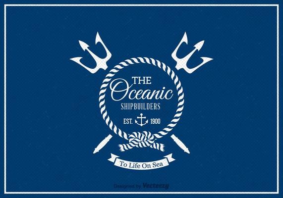 Free Retro Nautical Label Vector