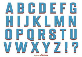 Conjunto de alfabeto estilo retro vector