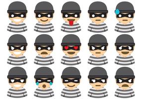 Robber Emoticons vector