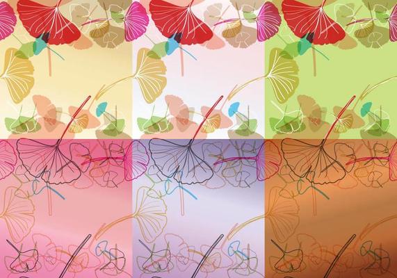 Colorful Ginkgo Background Vectors