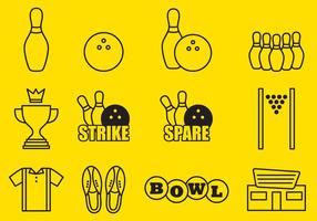 Bowling Icons vector