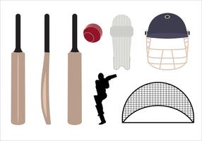 Set of Cricket Symbols and Objects in Vector