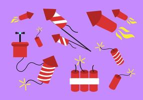 Collection of Different Fire Crackers in Vector