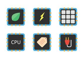 CPU Icon Set vector