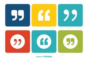 Quotation Marks Icon Set vector