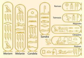 Nombres en jeroglíficos vector