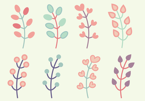 Vectoriales de elementos florales libres vector