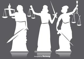 Lady justice silhouettes vector