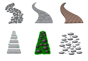 Vector libre de la trayectoria de piedra