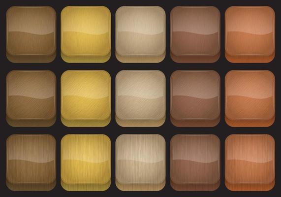 Wood App Button Vectors