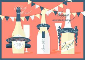 Various Modern Flat Champagne Vector Background