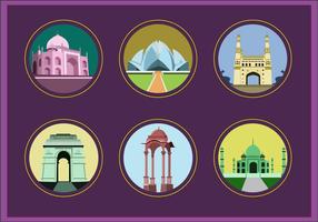 India Landmark Icon Vectors