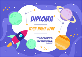 Customizable Cute Space Diploma Background vector