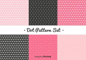 Pink and Black Dot Pattern Set vector