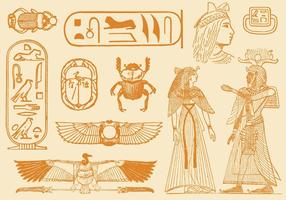 Old Style Drawings Of Egypt vector