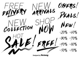 Modern price discount lettering vectors