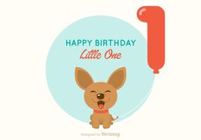Chihuahua 1st Birthday Vector Card