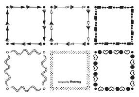 Hand Drawn Style Frame Set vector