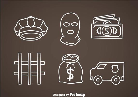 Bank Robber Element Icons