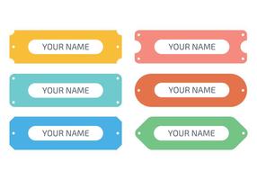 Flat Name Plate vector