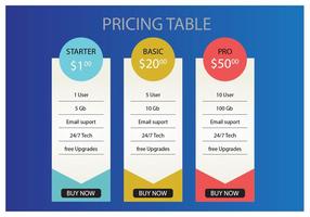 Pricing Table Vector