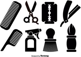 Barber tools icons vector