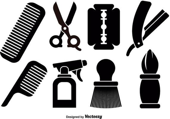 Barber tools icons