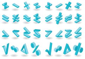 Isometric Math Symbols Vector Pack