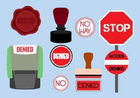 Vector Illustration of Various Denied Stamps