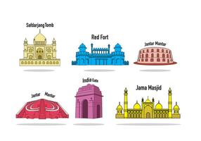 India Landmarks Vector