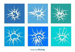 Cracked Glass Vector Set