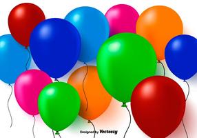Colorful 3D Balloons Vector Background