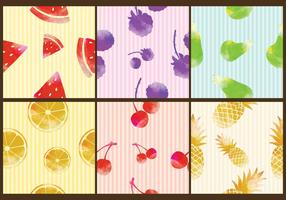 Watercolor Fruit Patterns vector