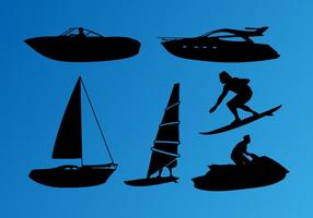 Jet Ski Nautical Silhouettes Vector