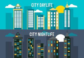 Flat City Life Vector Background