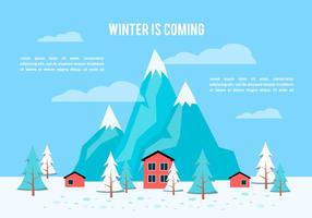 Flat Winter Background With Space for Text vector