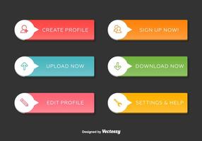 Botones de interfaz de navegación web vector