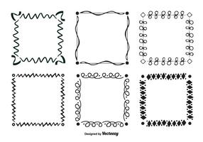 Hand Drawn Scribble Style Vector Frame Set