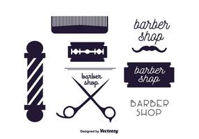 Vector conjunto de etiquetas de barbero