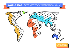 Mapa del Mundo Imagen Vectorial Gratis Vol. 4