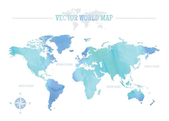 Blue World Map Vector Art, Icons, and Graphics for Free Download