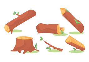 Wood Logs Vector Set