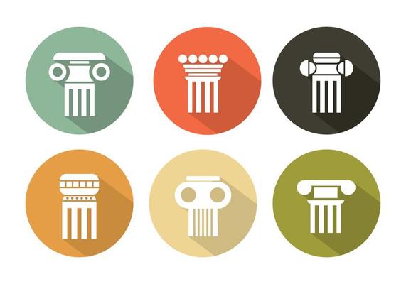 Vector Set of Roman Pillars