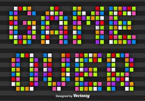 Colorful Pixel Game Over Message Vector