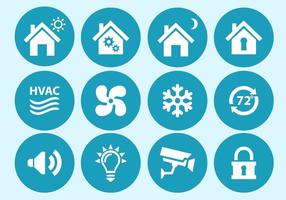 Home Automation and Security Interface Icons vector