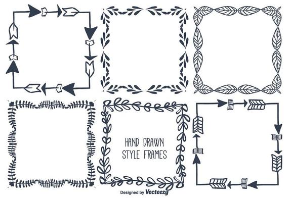 Hand Drawn Vector Frame Set